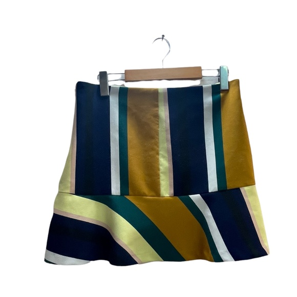 Zara Stripe flare mini skirt sz L - Picture 2 of 3